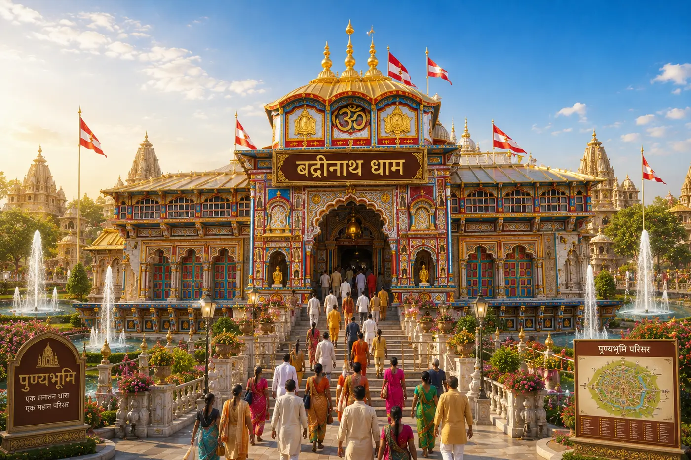 Concept visualisation of the Badrinath Dham replica shrine