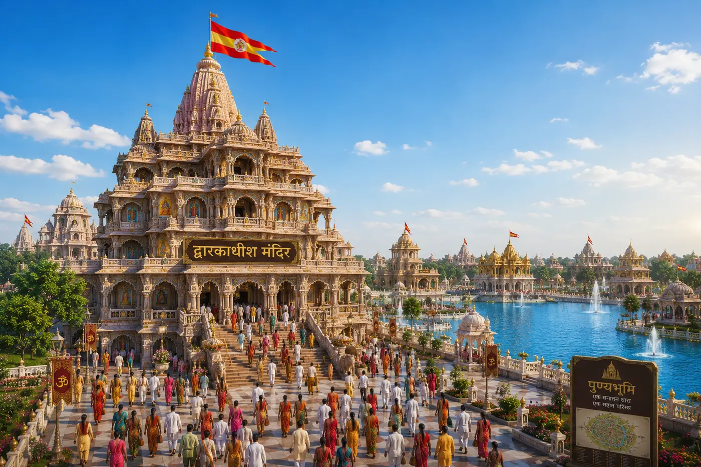 Concept visualisation of the Dwarkadhish mandir replica