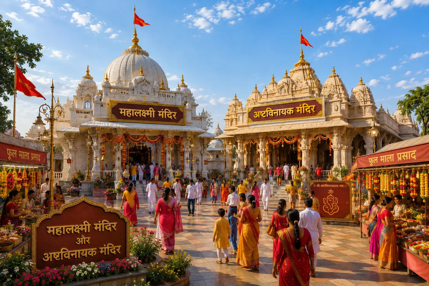 Concept visualisation of the Mahalakshmi and Ashtavinayak mandir court