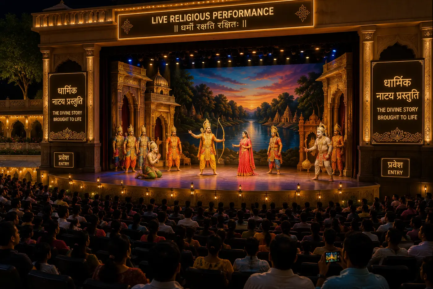 Concept visualisation of a live Ramayana stage performance
