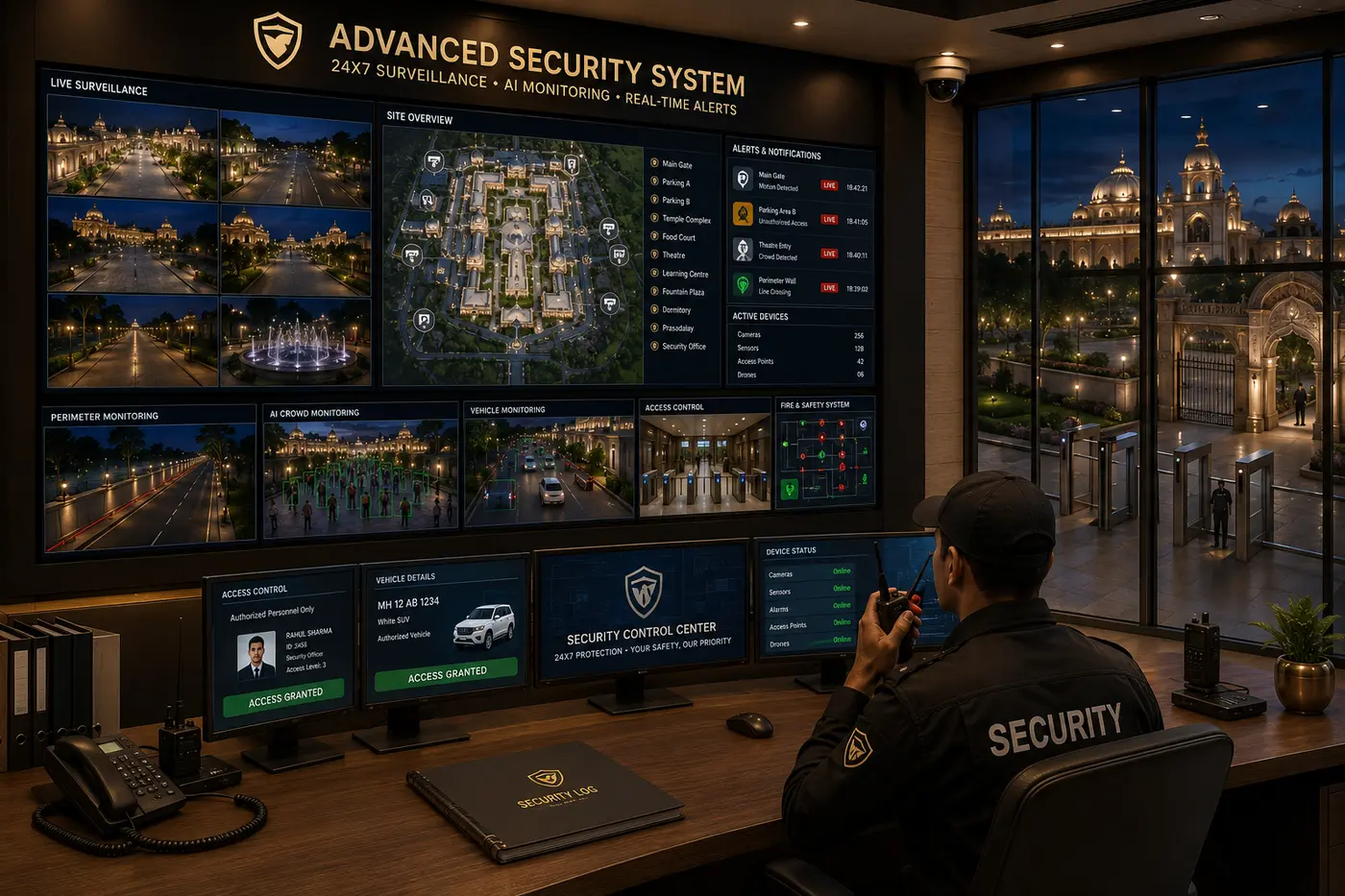 Concept visualisation of the 24×7 security control centre