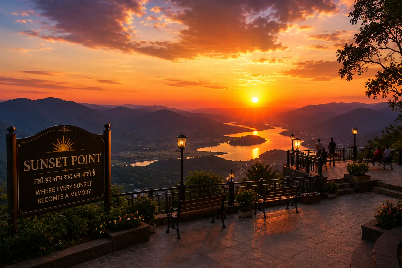 Concept visualisation of the Sunset Point overlooking the river valley